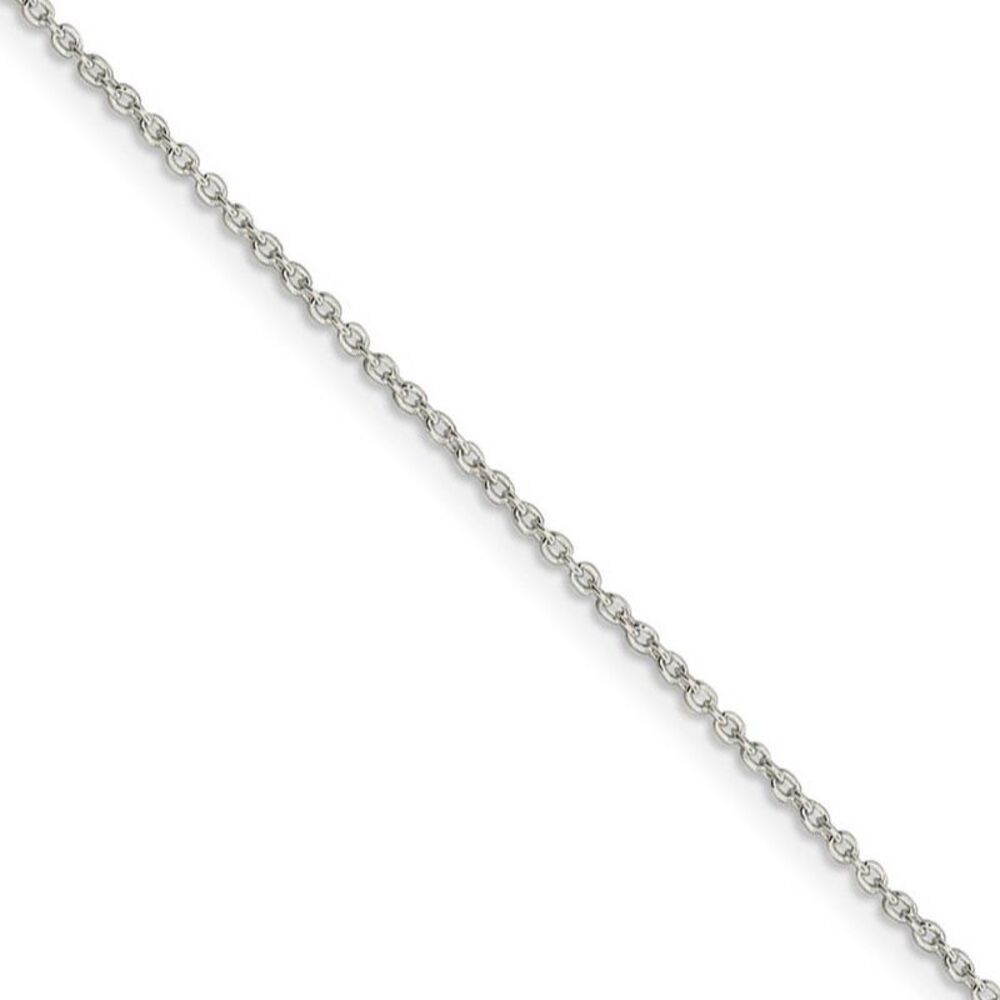 1.25mm, Sterling Silver Classic Solid Cable Chain Anklet, 9 Inch